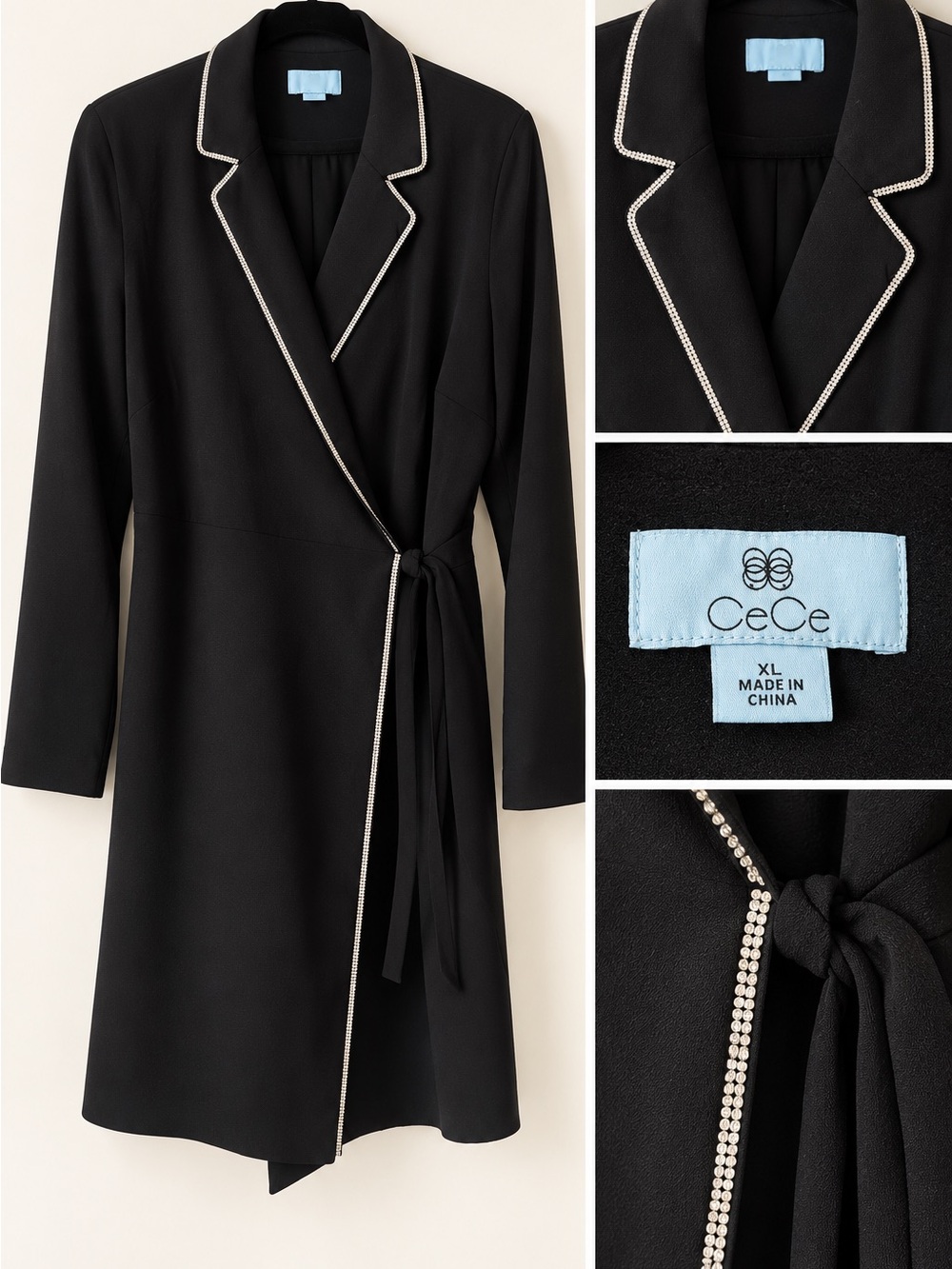 CeCe Black Wrap Dress